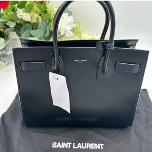 Women's Saint Laurent SAC DE JOUR top handle, smooth leather bag made in Italy